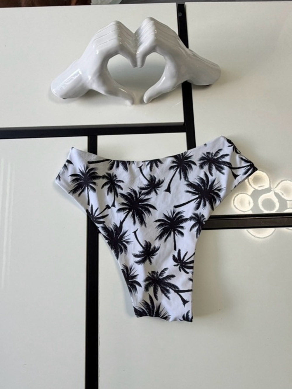 ZAFUL Tropical Palm Tree High-Waisted Bikini Bottoms - Size S